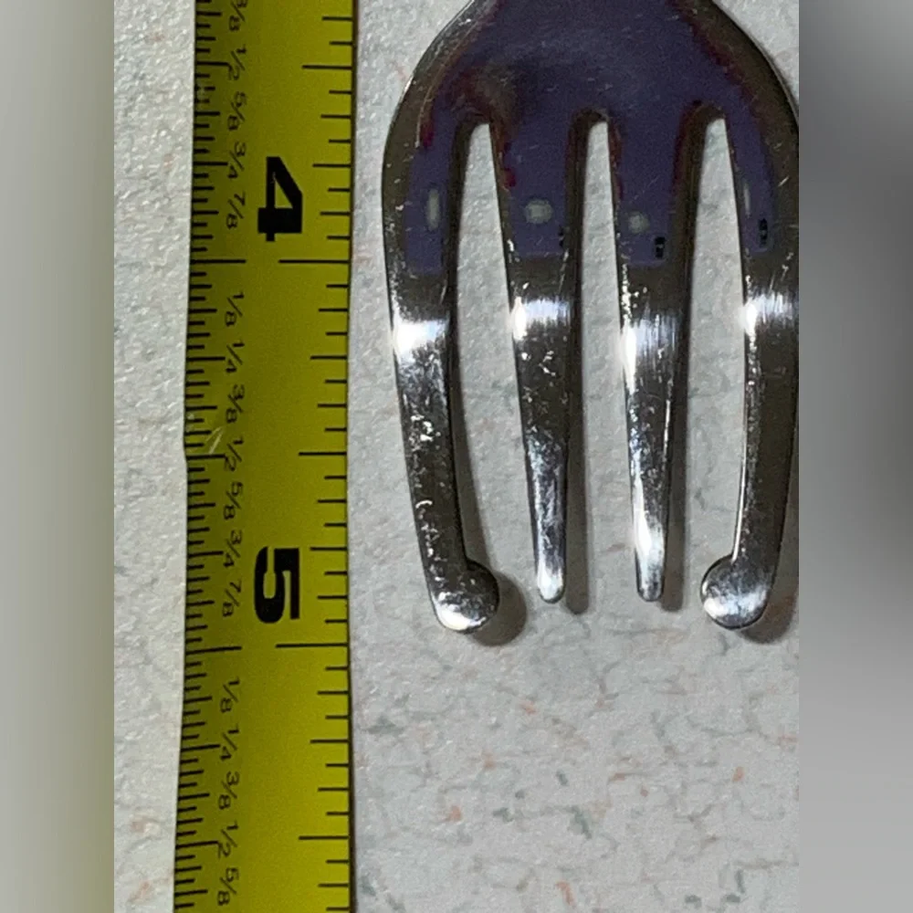 Vintage 90’s Gerber Fork & Spoon Set. Green & Yellow, Chunky Knubby Handle, 5